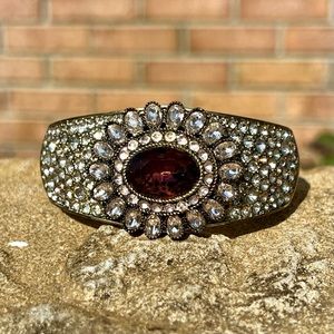 & A Heidi Daus Sparkling Garnet Cuff Bracelet